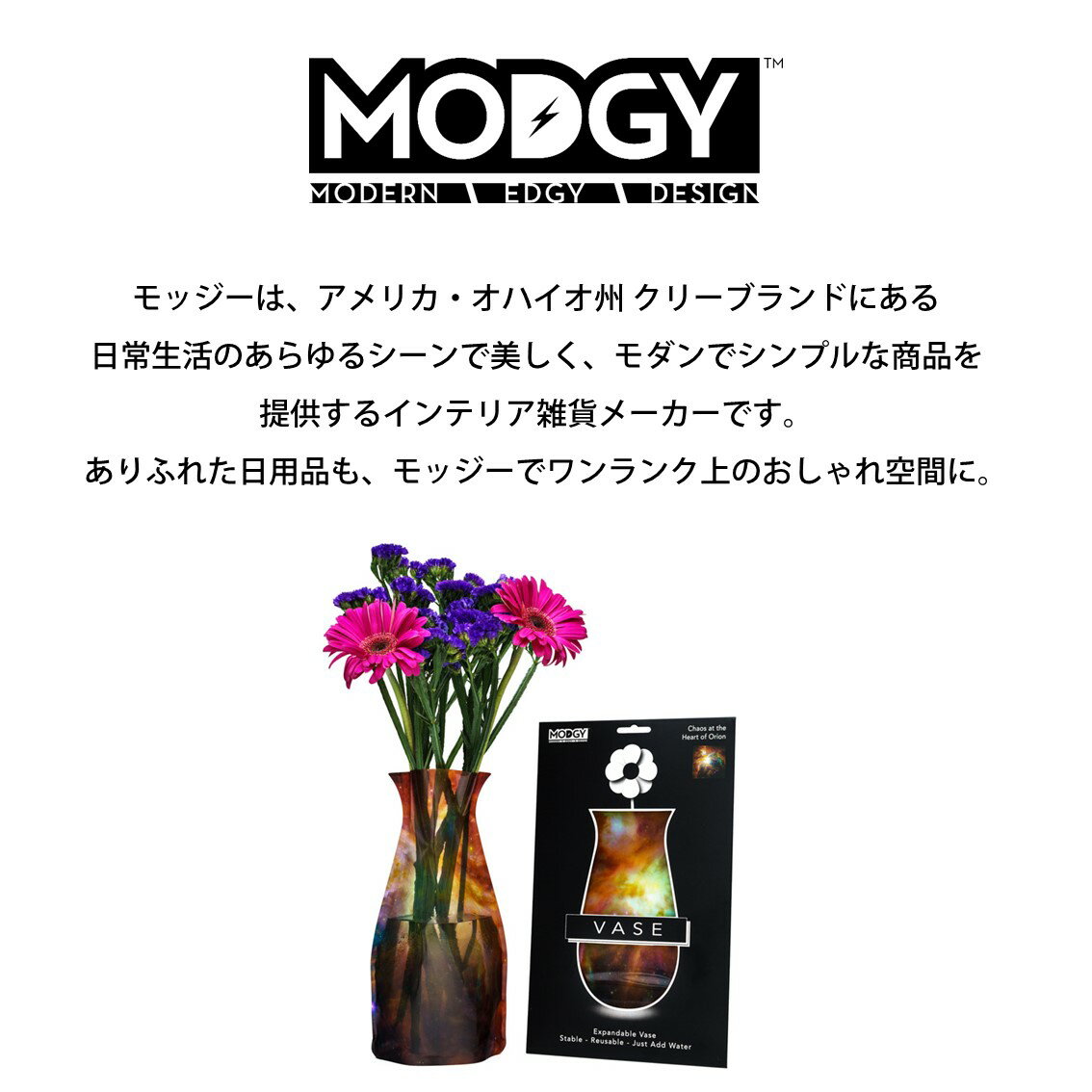 割れない 場所をとらない たためる花瓶 ムンクの 叫び Modgyフラワーベース Monoful モノフル シンプル雑貨や家具のまとめ