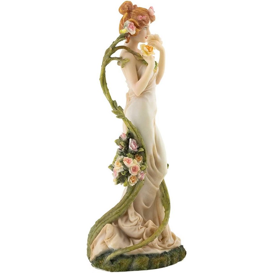 ミュシャの≪四つの花－薔薇≫を再現した彫像