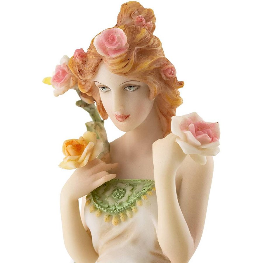 ミュシャの「連作≪四つの花－薔薇≫」を高い再現度で立体的に表現にした装飾的彫像