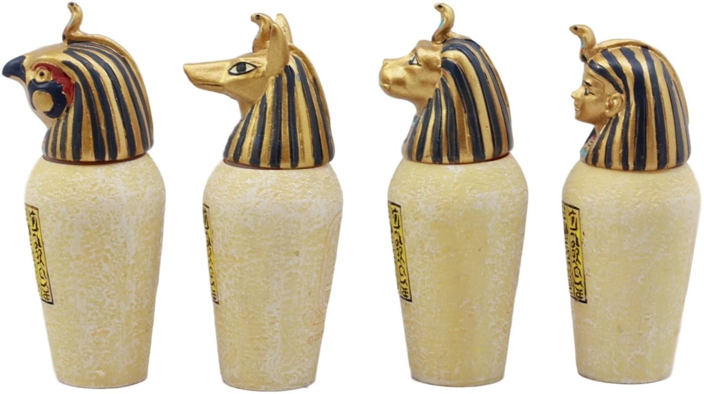 再生と復活が信じられていたエジプト神話ならではの文化で、このカノプス壺はもちろん、有名な「ミイラ」も復活の時に必要と考えられたために生まれた文化なんですね。