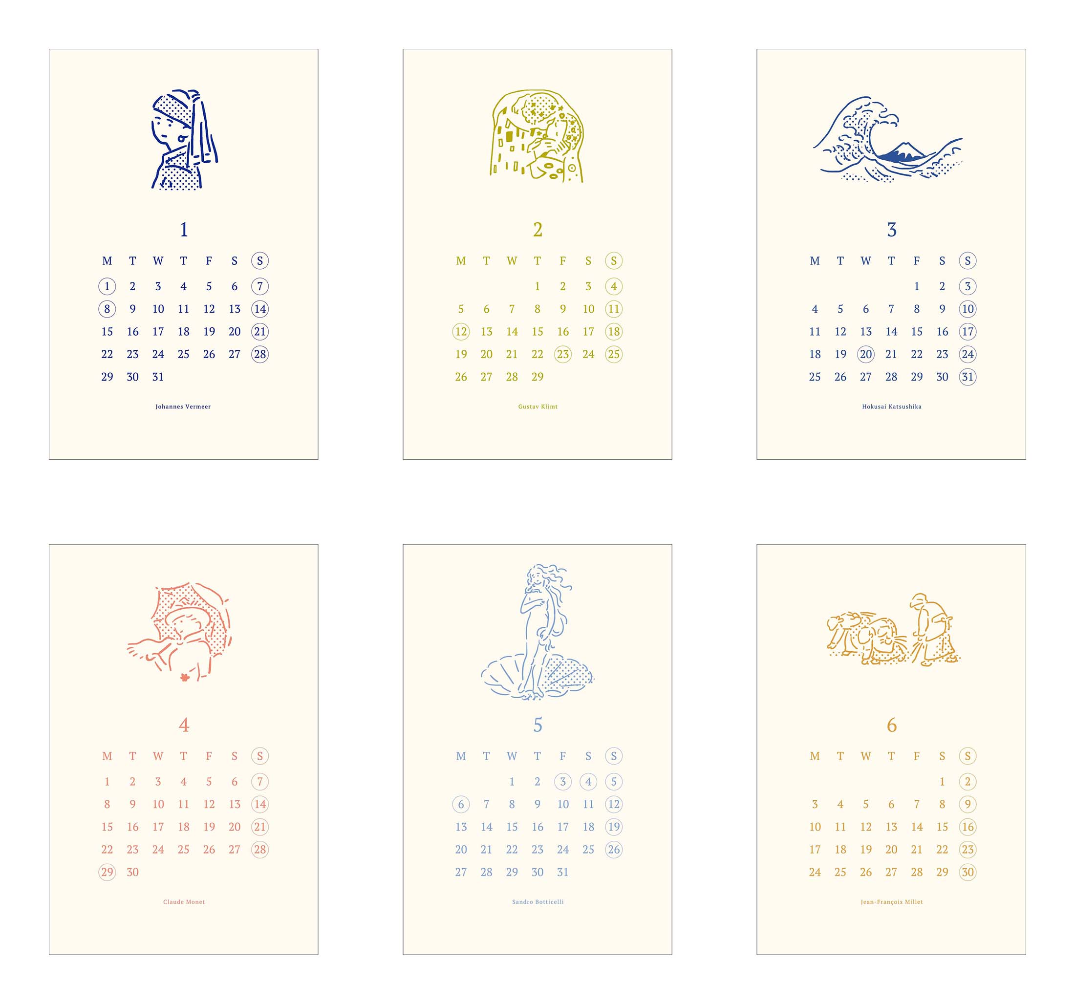 ミニマルなMATOKA製アート卓上カレンダー