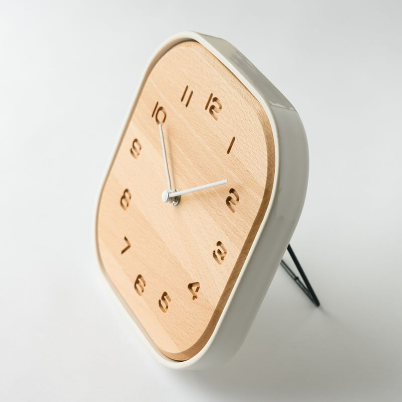 陶器と天然木のミニマル時計・TOUKI CLOCK