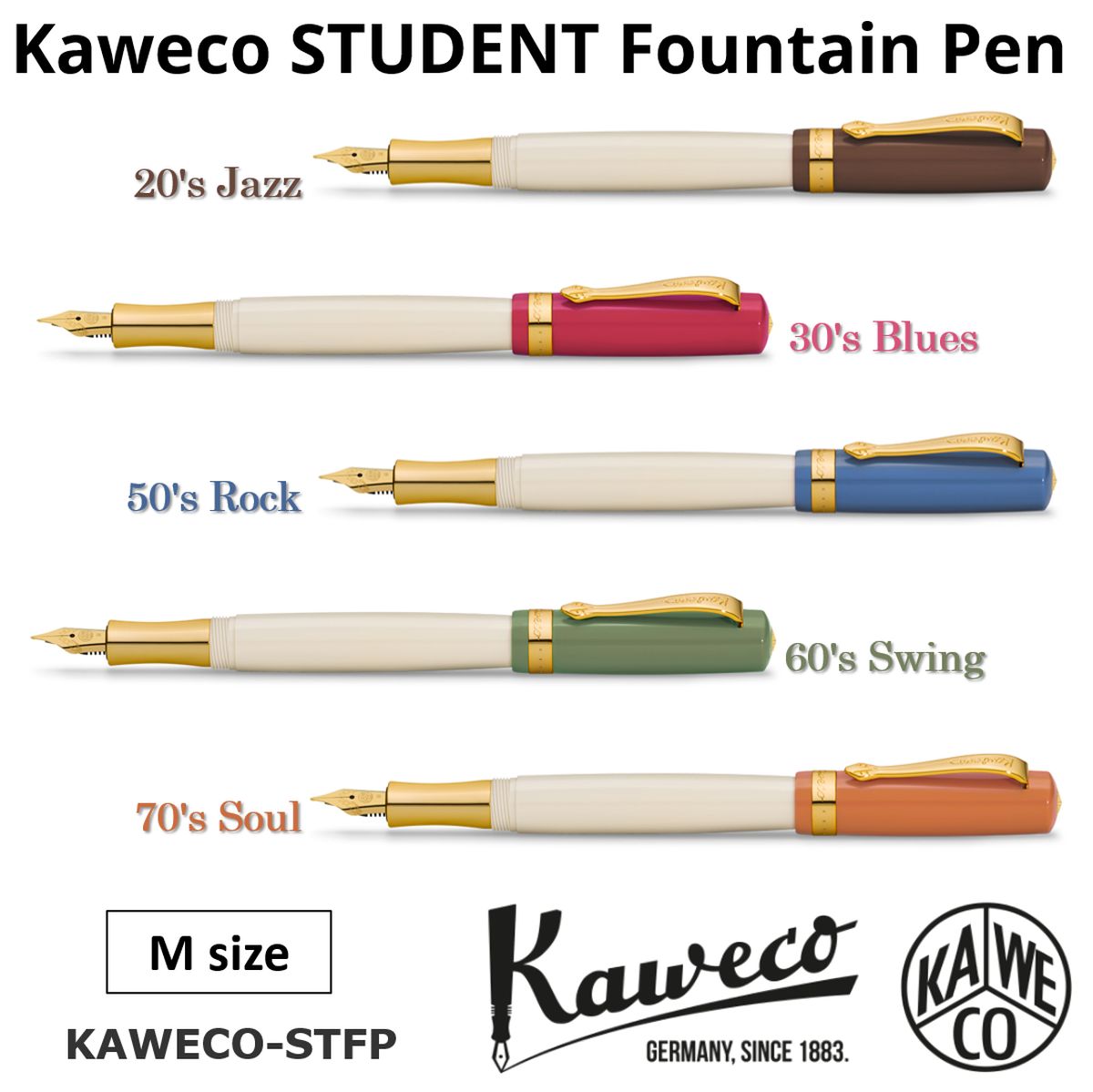 淡い色とクリームホワイトのツートンカラーがオシャレなドイツのKAWECO社製のSTUDENT万年筆