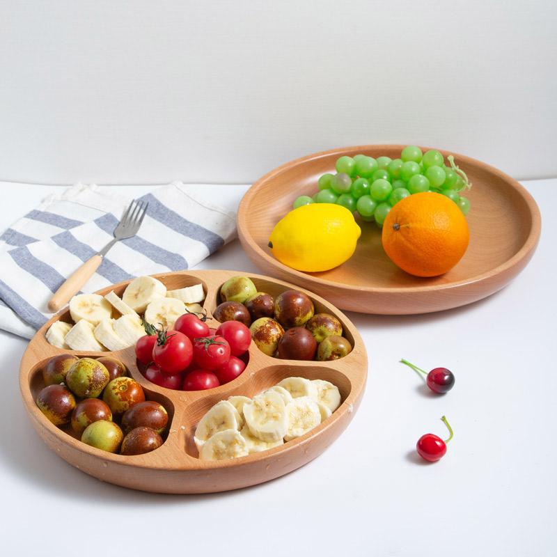 サラダやフルーツなどに使える無垢材ブナで作ったシンプルで使いやすい木製プレート