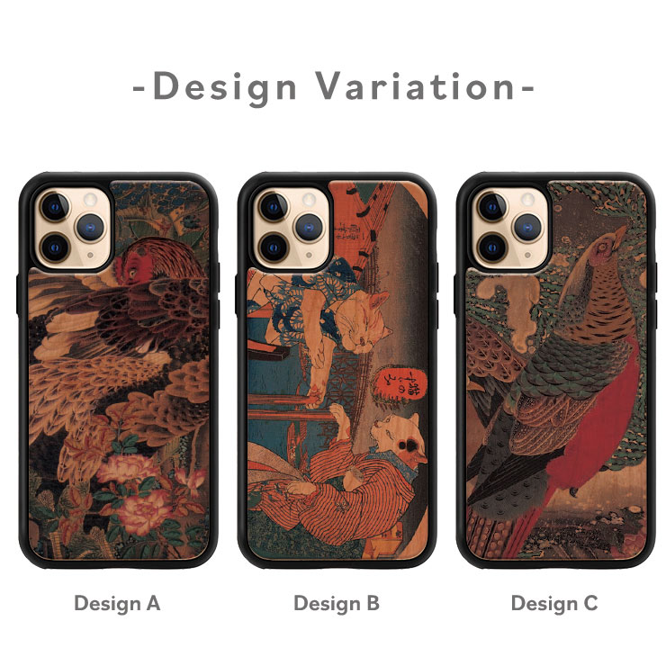 浮世絵を高彩度uvプリントで再現した木製iPhoneケース