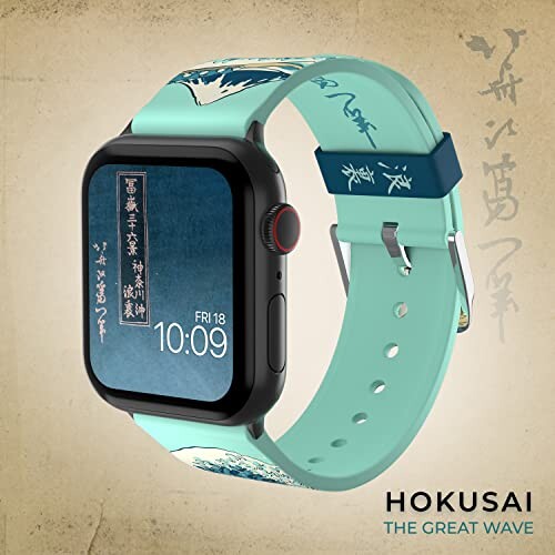 葛飾北斎の代表作「神奈川沖浪裏」でデザインされたMobyFox製の和アートなApple watch交換ベルト