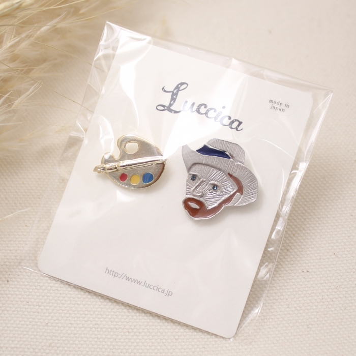 luccica(ルチカ) のゴッホ自画像とパレットのブローチ/ピンバッジ