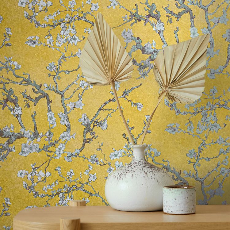「花咲くアーモンドの木の枝」Marburg壁紙
