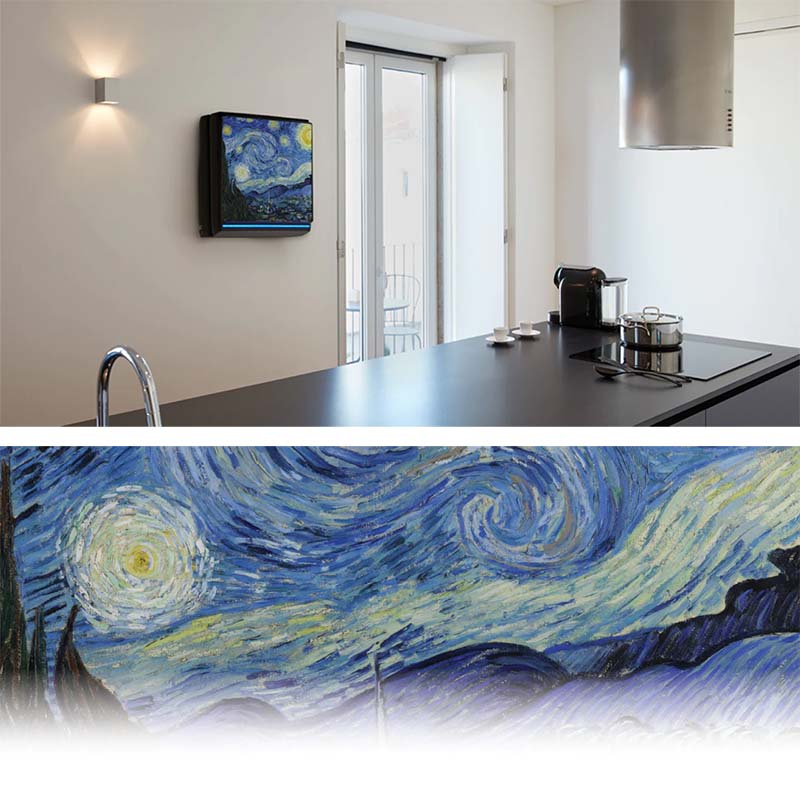 絵画を飾っているかのように設置できる、ゴッホの名画「星月夜」でデザインされた壁掛けの空気清浄機＜Rabbit Air A3 Artist series＞