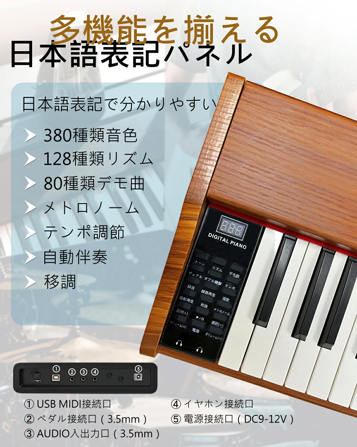 直感的に操作できる、日本語対応のパネルデザイン