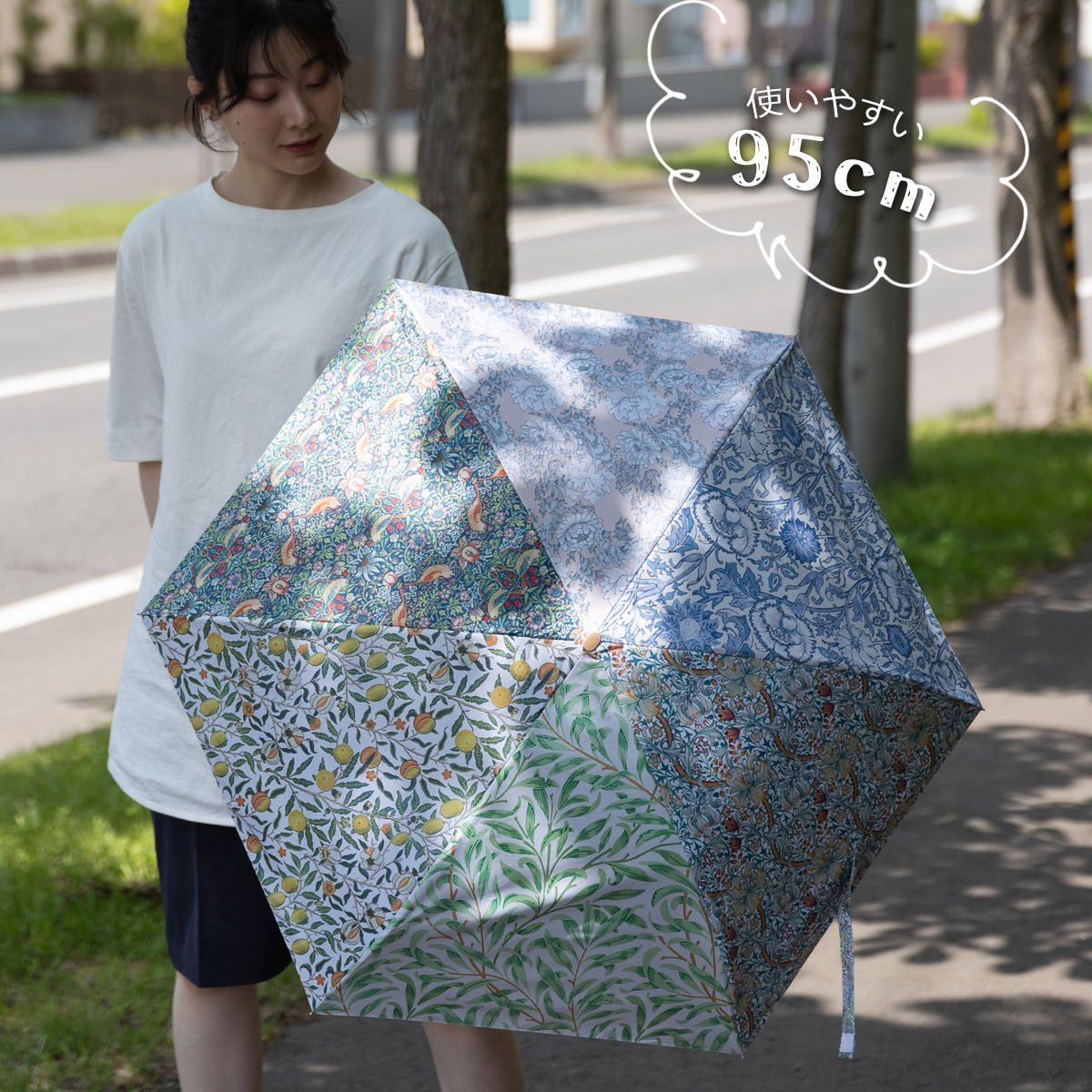 モリス柄5種から選べる晴雨兼用のJubilee製折り畳み傘