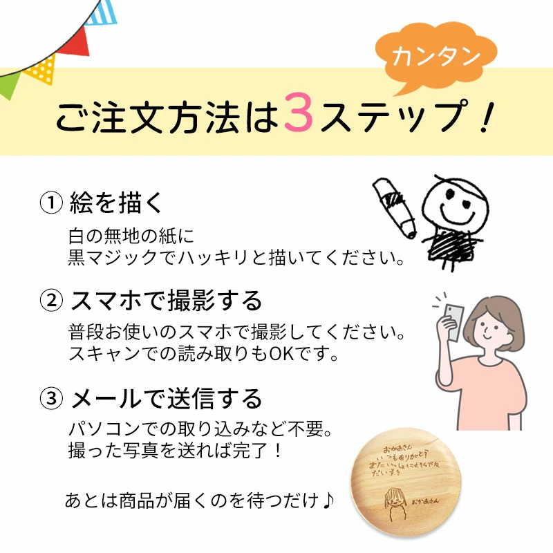 スマホで撮って送るだけ！誰でも簡単オーダーメイド
