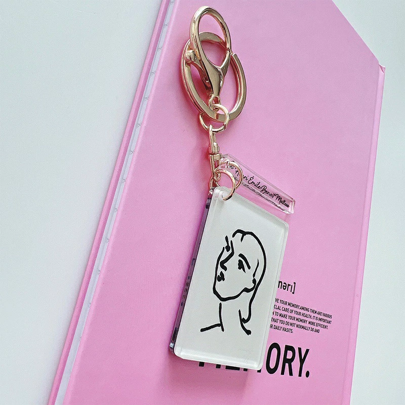 アンリ・マティス女性画鏡付きバッグチャーム