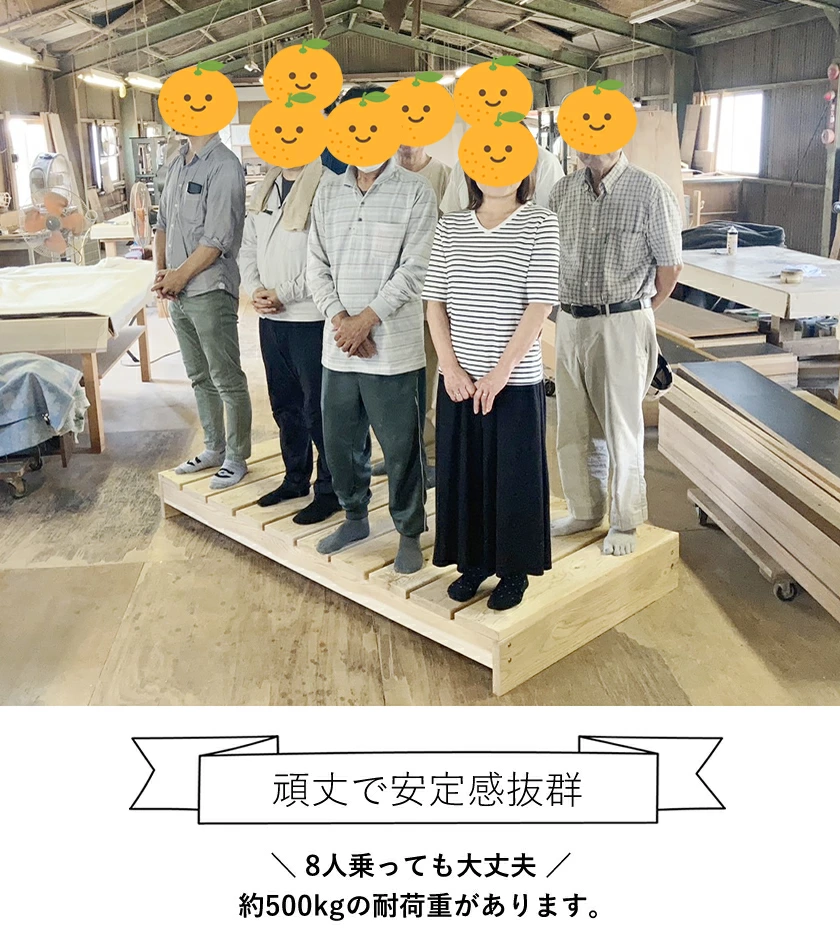 ベッドの床板であるすのこは、厚み3cmという非常にしっかりとした作り