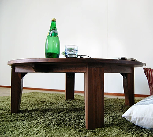 セミオーダー式の丸形ローテーブル・ちゃぶ台