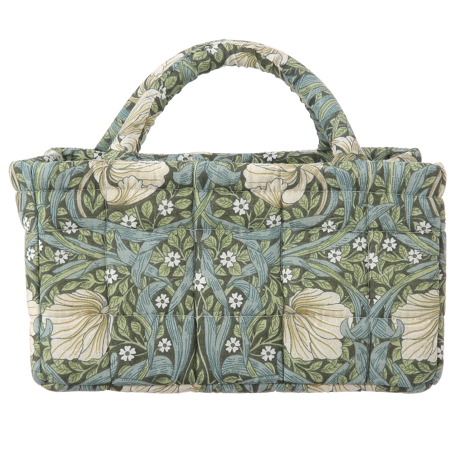 モリス「ピンパネル」総柄キルティングバスケット