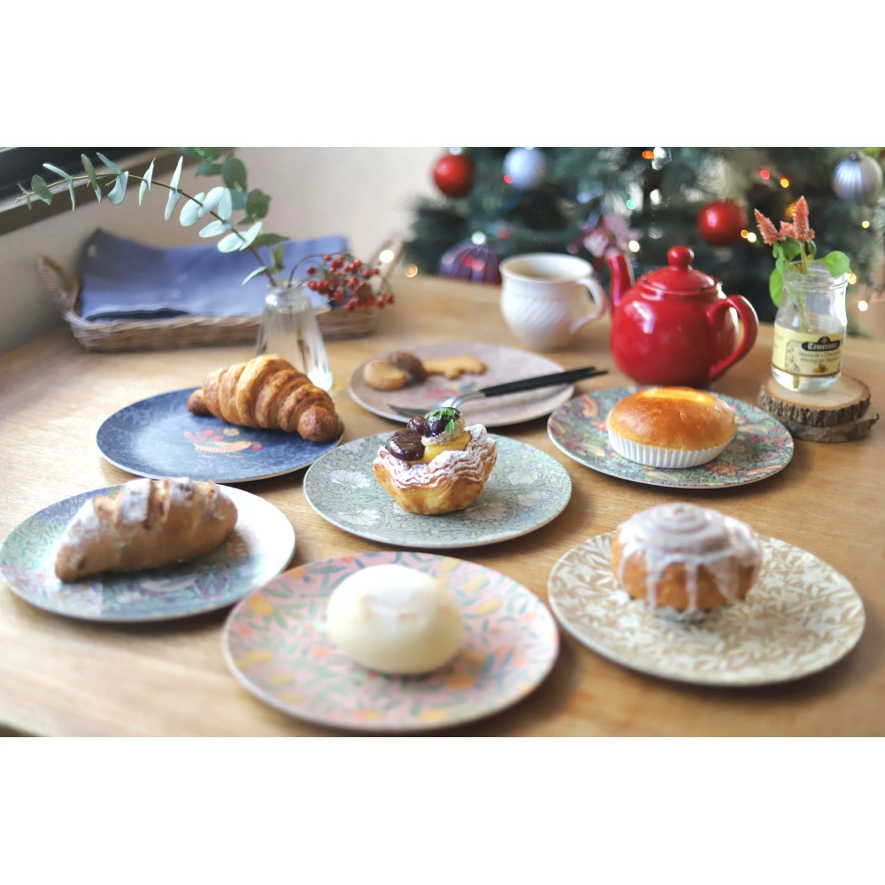 ウィリアムモリスの様々なパターン柄でデザインした竹ファイバー素材のプレート