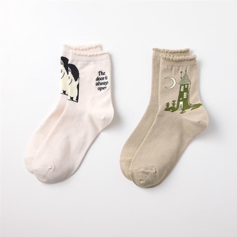ムーミンベルメゾン2足組クルー丈ソックス