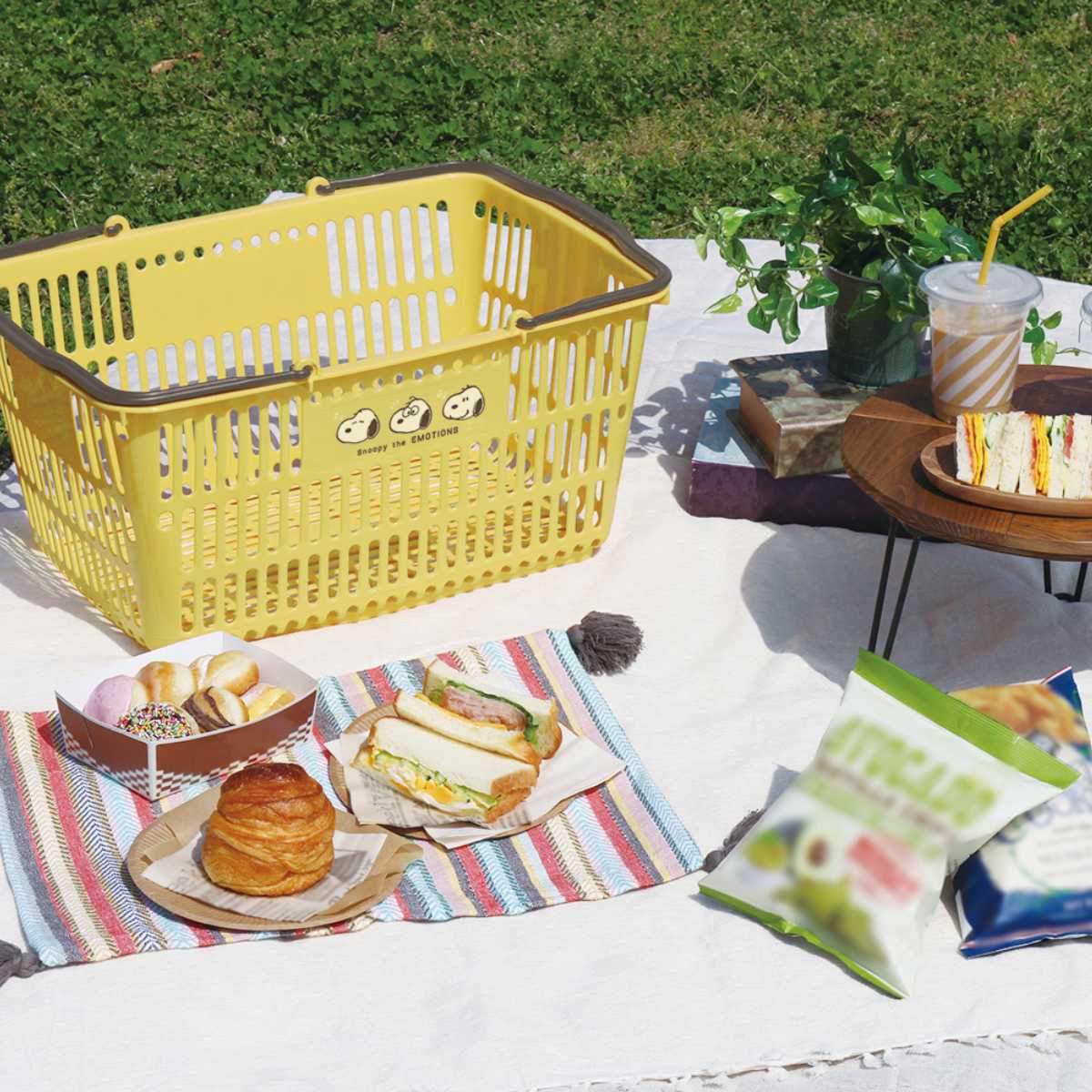 レジかごはアウトドアにも最適。汚れても安心のお手入れ簡単設計。