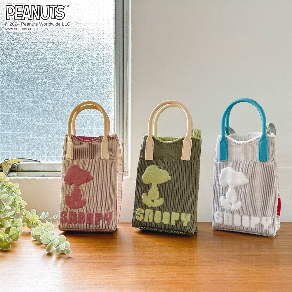 ミニショルダーとミニトートの2wayで使えるスヌーピーのシルエットにシリコンハンドルが印象的なROOTOTE製トートバッグ