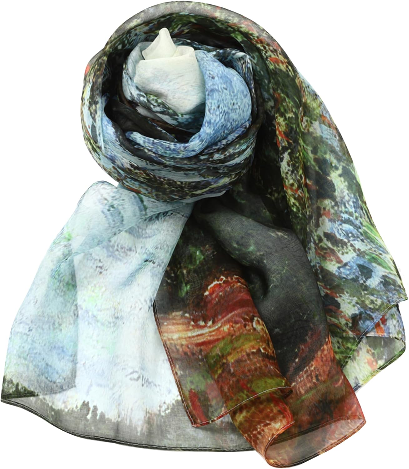 モネ「アンティーブ岬」シフォンシルク大判ストール