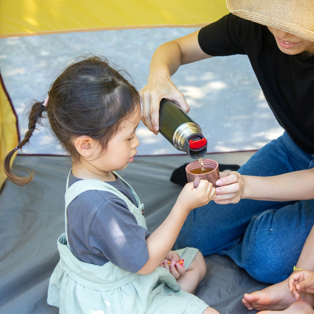 木調コップ付ペールカラー2wayステンレスボトル