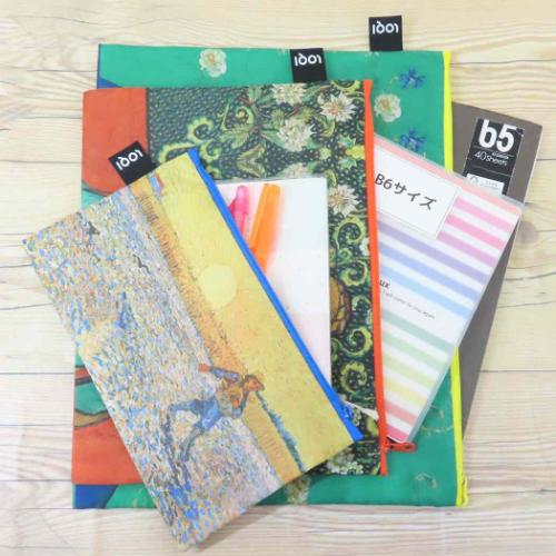 ゴッホの名作デザインLOQI製フラットポーチ大中小